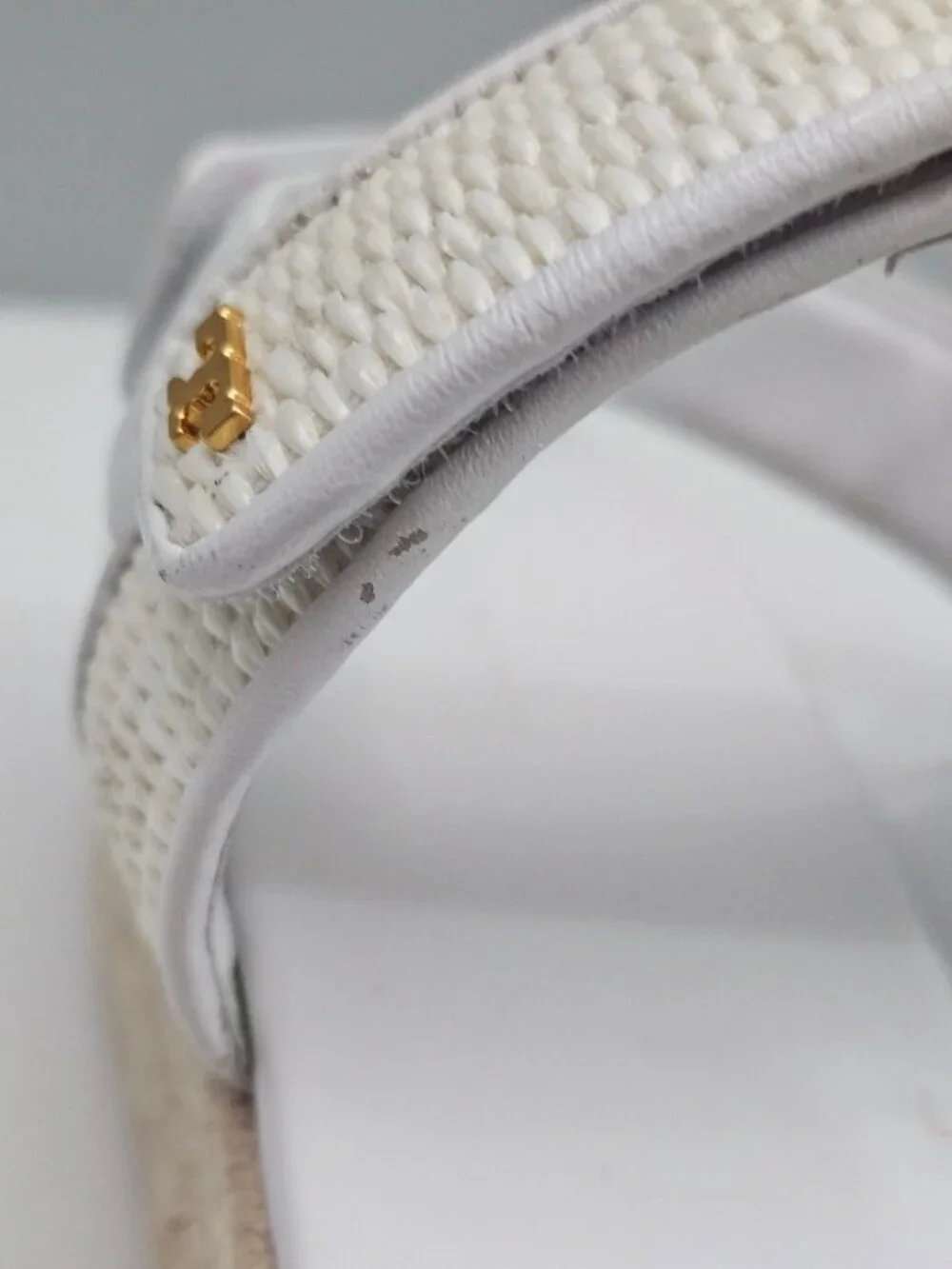Tory Burch Diego Raffia Sport Espadrille Sandal Womens 11 White Leather Platform